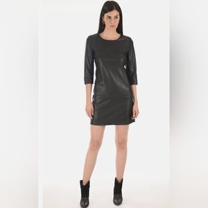 Distressed Faux Leather Dress
